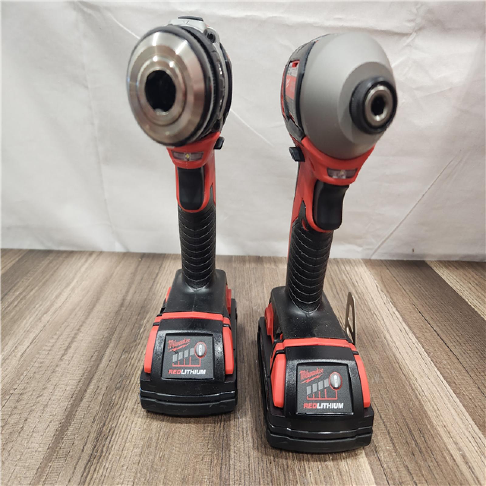 AS-IS- Milwaukee 18V Cordless Brushed 2-Tool Drill/Driver and Impact Driver Kit