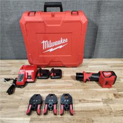 HOUSTON LOCATION - AS-IS Milwaukee 18V Lithium-Ion Cordless Short Throw Press Tool with 3 PEX Crimp Jaws Kit