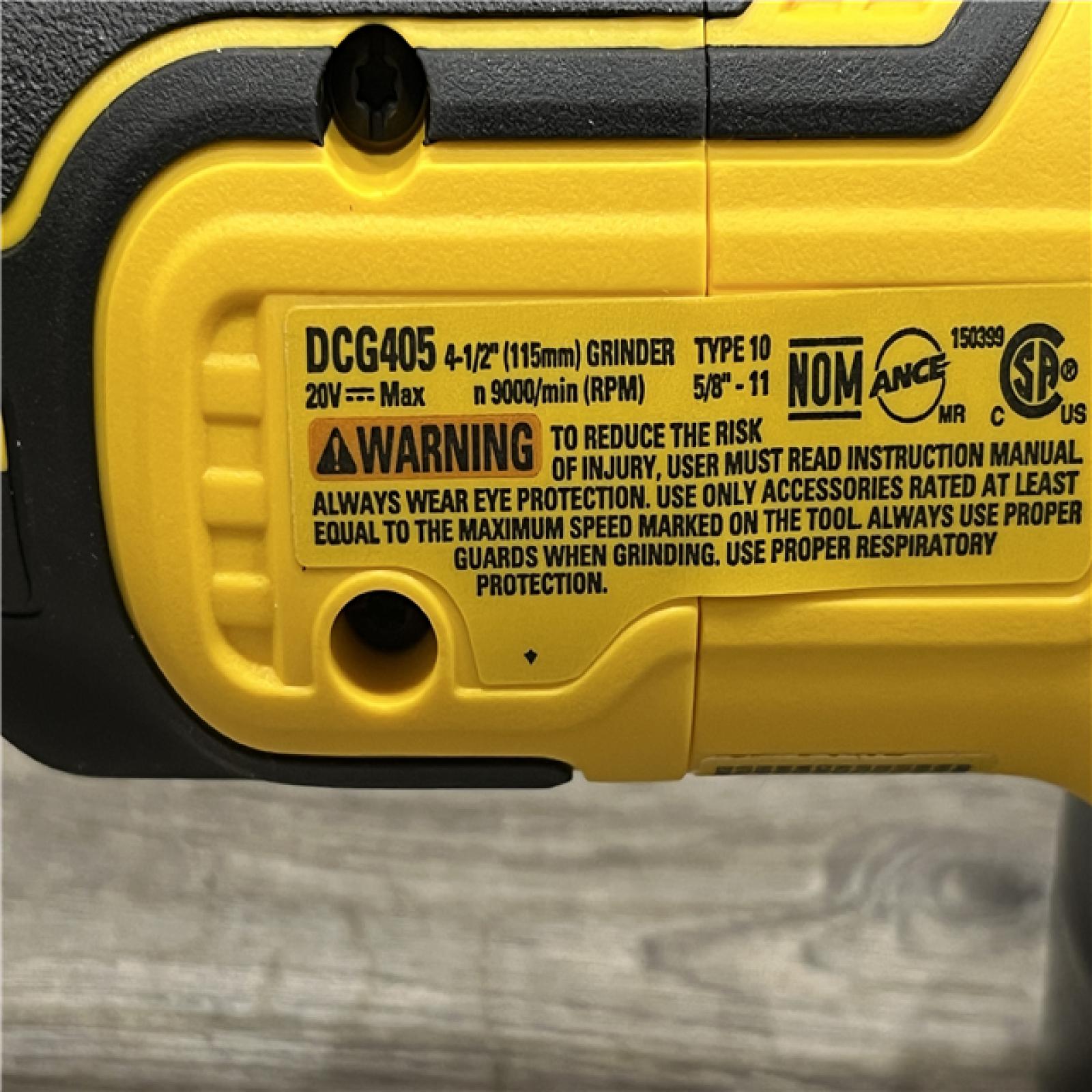 AS-IS DEWALT 20V MAX XR Cordless Brushless 4.5 in. Slide Switch Small Angle Grinder with Kickback Brake (Tool Only)