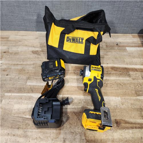 Houston Location AS-IS DEWALT ATOMIC 20V MAX Lithium-Ion Cordless 1/4 in. Brushless Impact Driver Kit