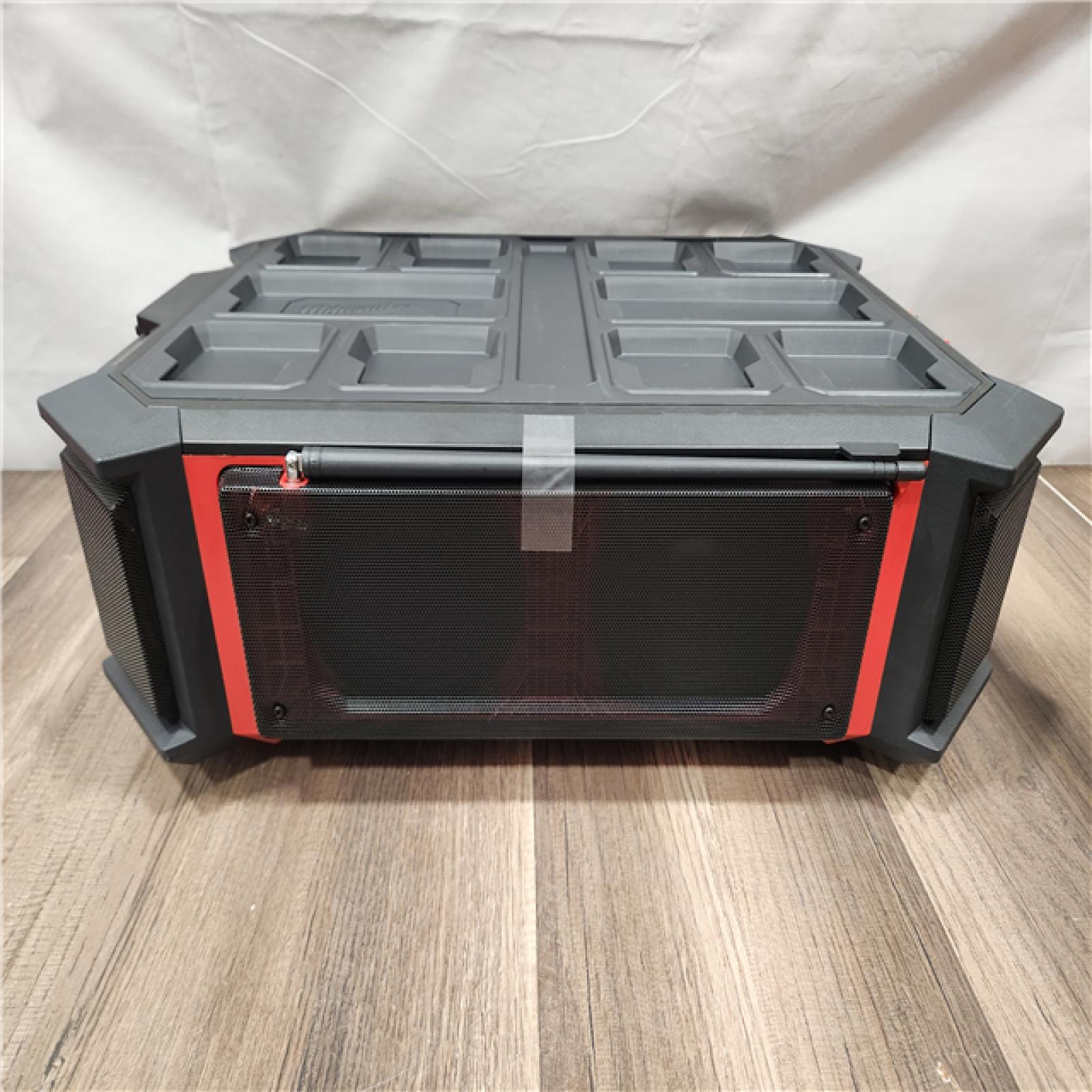 AS-IS- Milwaukee 18V M18 PACKOUT Lithium-Ion Cordless Radio + Charger (Tool Only)