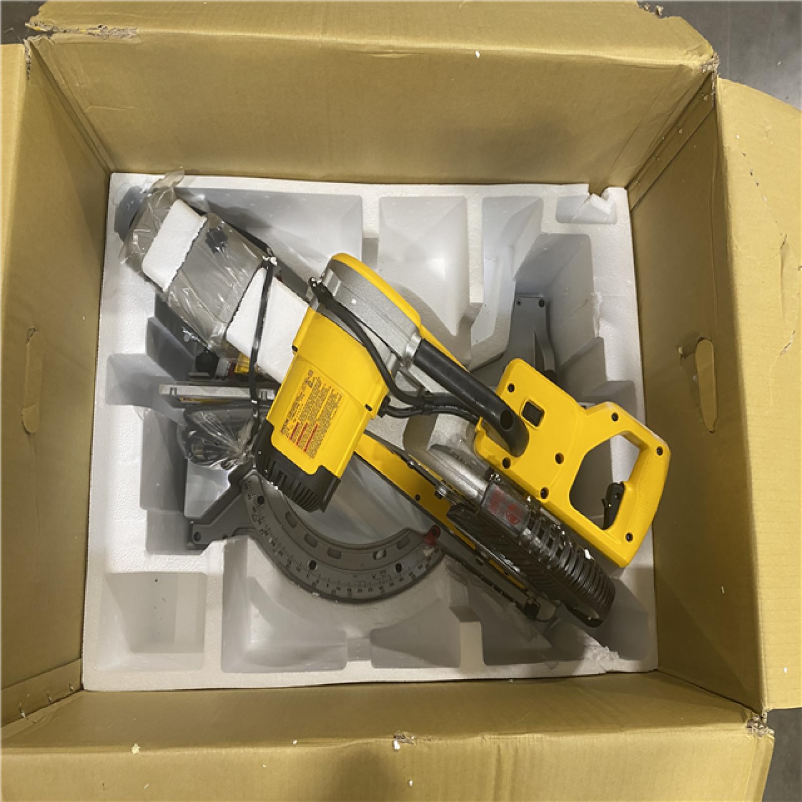 As-Is- DEWALT 15 Amp Corded 12 in. Double Bevel Sliding Compound Miter Saw