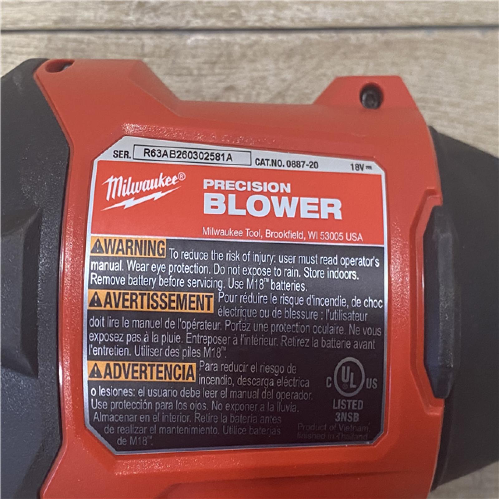 AS-IS Milwaukee 18V Lithium-Ion 570 MPH Brushless Cordless Precision Blower (Tool-Only)