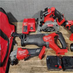 HOUSTON LOCATION - AS-IS MILWAUKEE FUEL 7 TOOL COMBO KIT W/ CHARGER & (2) BATTERY