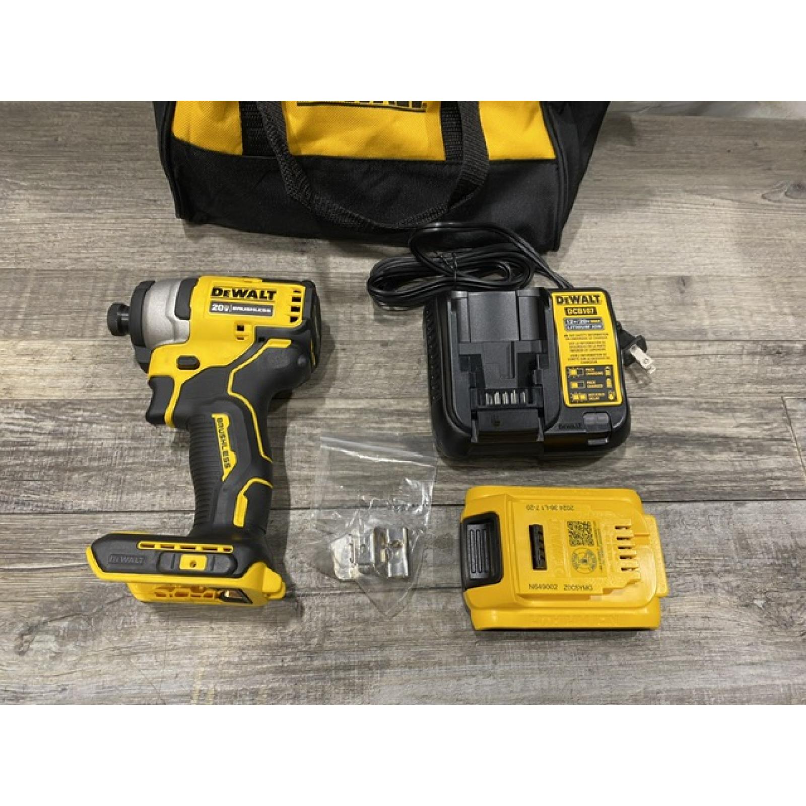 AS-IS DEWALT Atomic 20V Max Lithium-Ion Brushless Cordless Compact 1/4 in. Impact Driver Kit