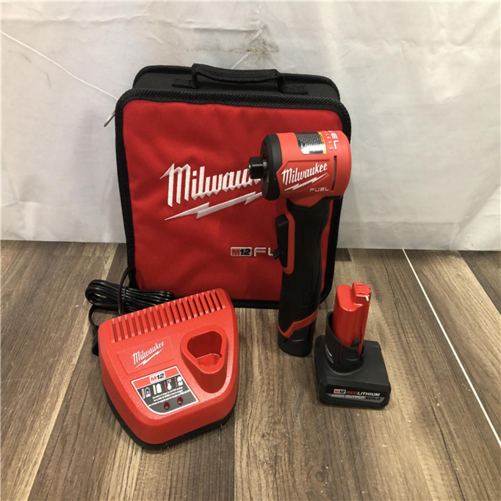 AS-IS Milwaukee  FUEL 12V Lithium-Ion Brushless Cordless 1/4 in. Right Angle Die Grinder Kit