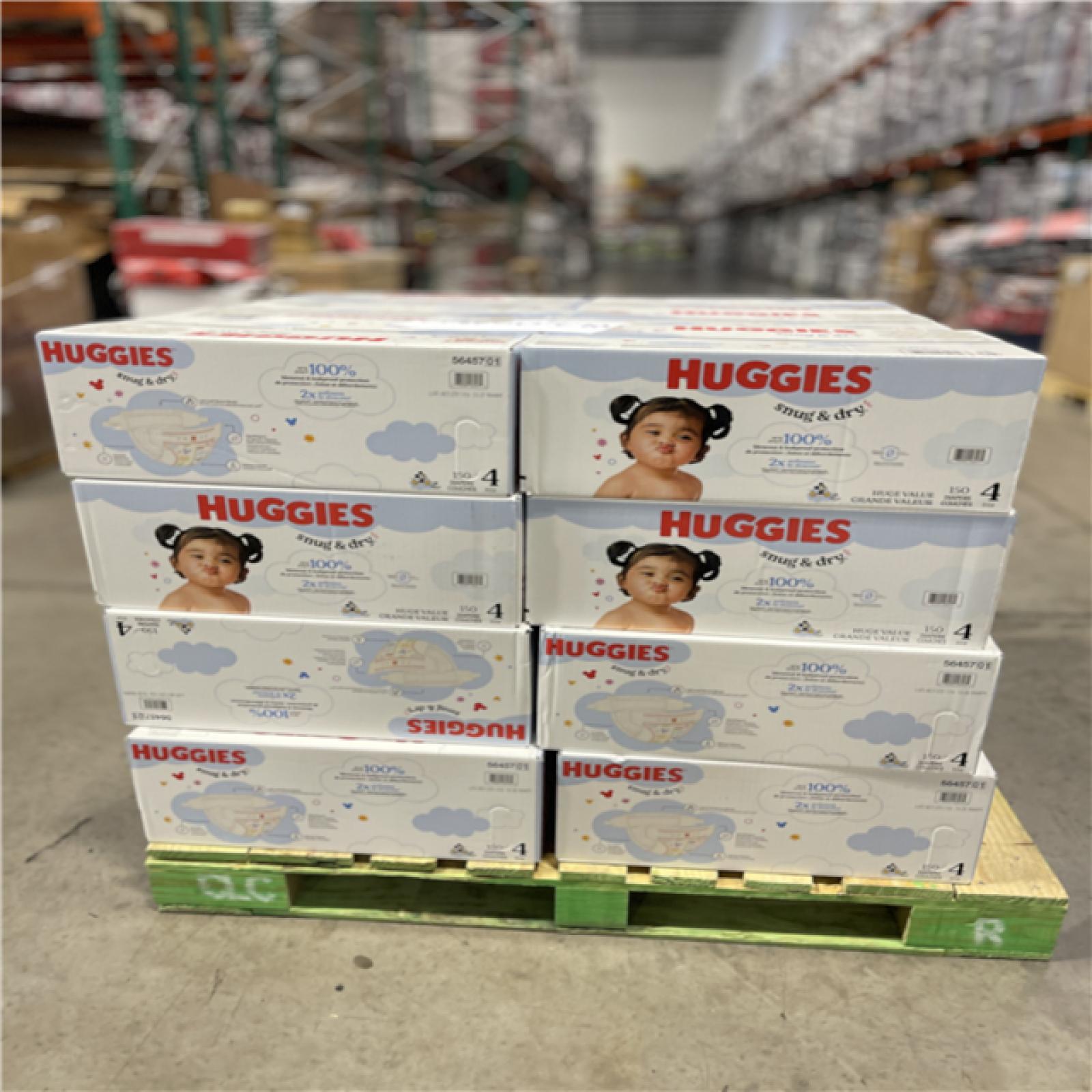DALLAS LOCATION- NEW!- Huggies 150 Count Size 4 Snug & Dry Baby Diapers (24 UNITS)