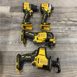 LIKE NEW - DEWALT ATOMIC 20-Volt Lithium-Ion Cordless Brushless (4-Tool) Combo Kit