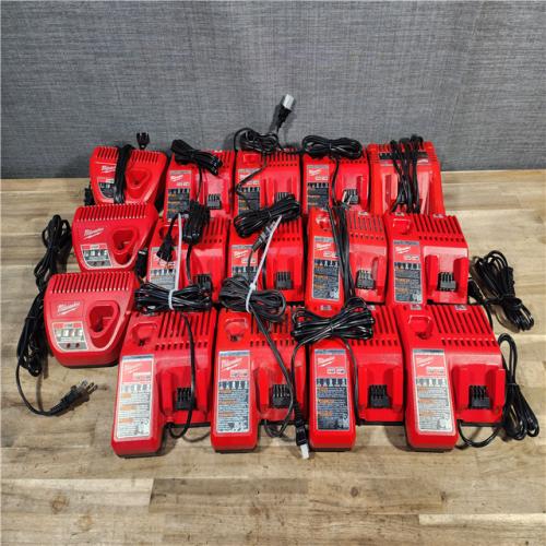 HOUSTON LOCATION - AS-IS MILWAUKEE BATTERY CHARGER PACK QTY - 15