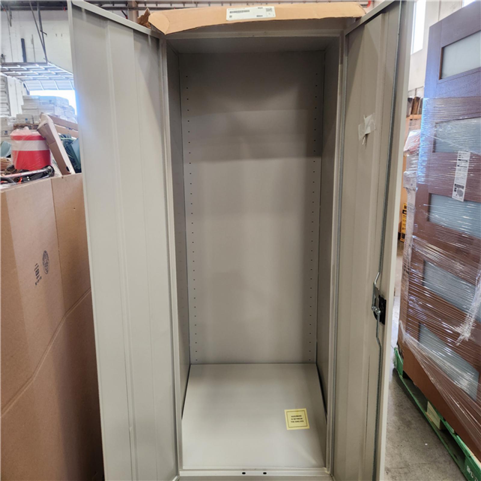 Phoenix AS-IS 2 Sandusky Elite Series 36 in. W x 72 in. H x 24 in. D 22-Gauge 5-Shelf Steel Freestanding Garage Storage Cabinet in Dove Gray
