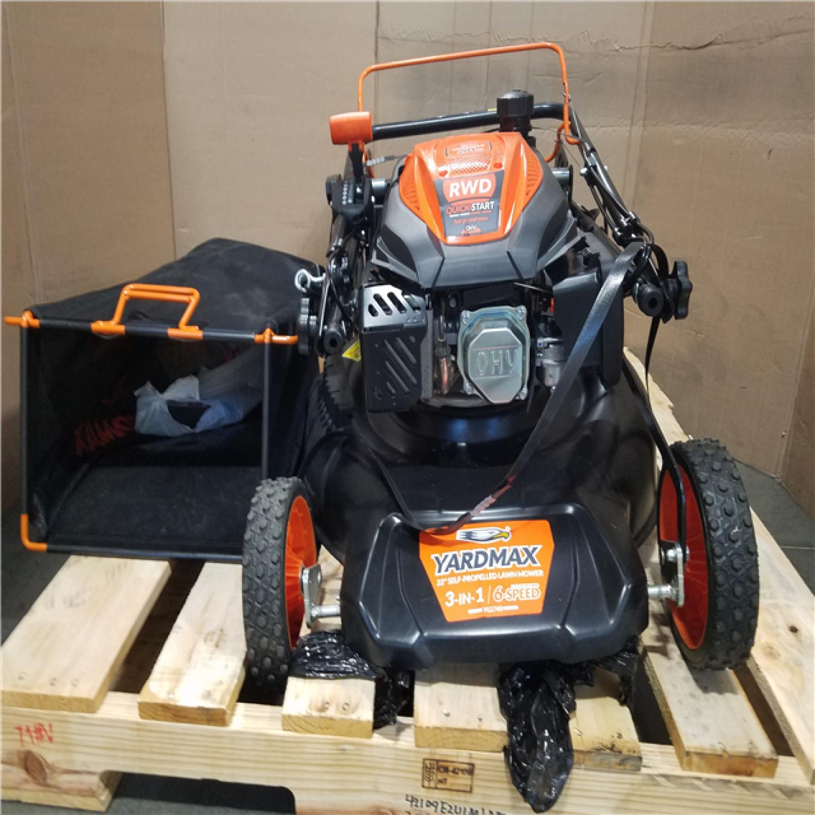 CALIFORNIA AS-IS YARDMAX 3-N-1/6 SPEED LAWNMOWER