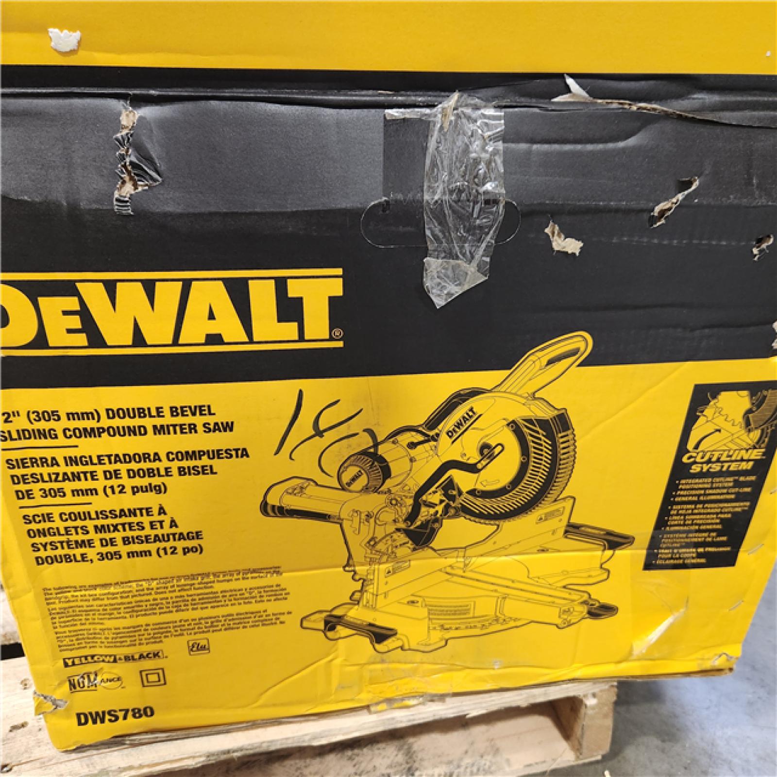 Like New-  DEWALT 12 Double Bevel Sliding Compound Miter Saw