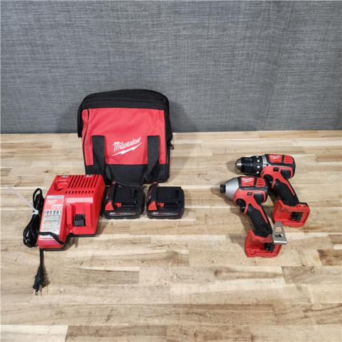 HOUSTON LOCATION - AS-IS Milwaukee M18 18V Lithium-Ion Cordless Drill Driver/Impact Driver Combo Kit