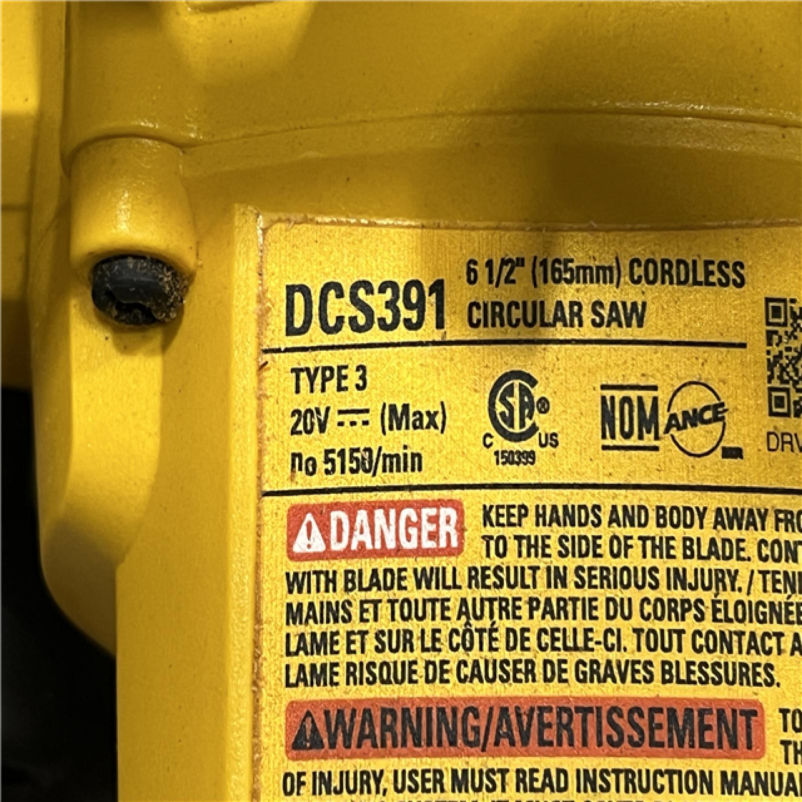 AS-IS DEWALT 20-Volt MAX Lithium-Ion Cordless 6-1/2 in. Circular Saw (Tool-Only)