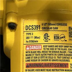 AS-IS DEWALT 20-Volt MAX Lithium-Ion Cordless 6-1/2 in. Circular Saw (Tool-Only)
