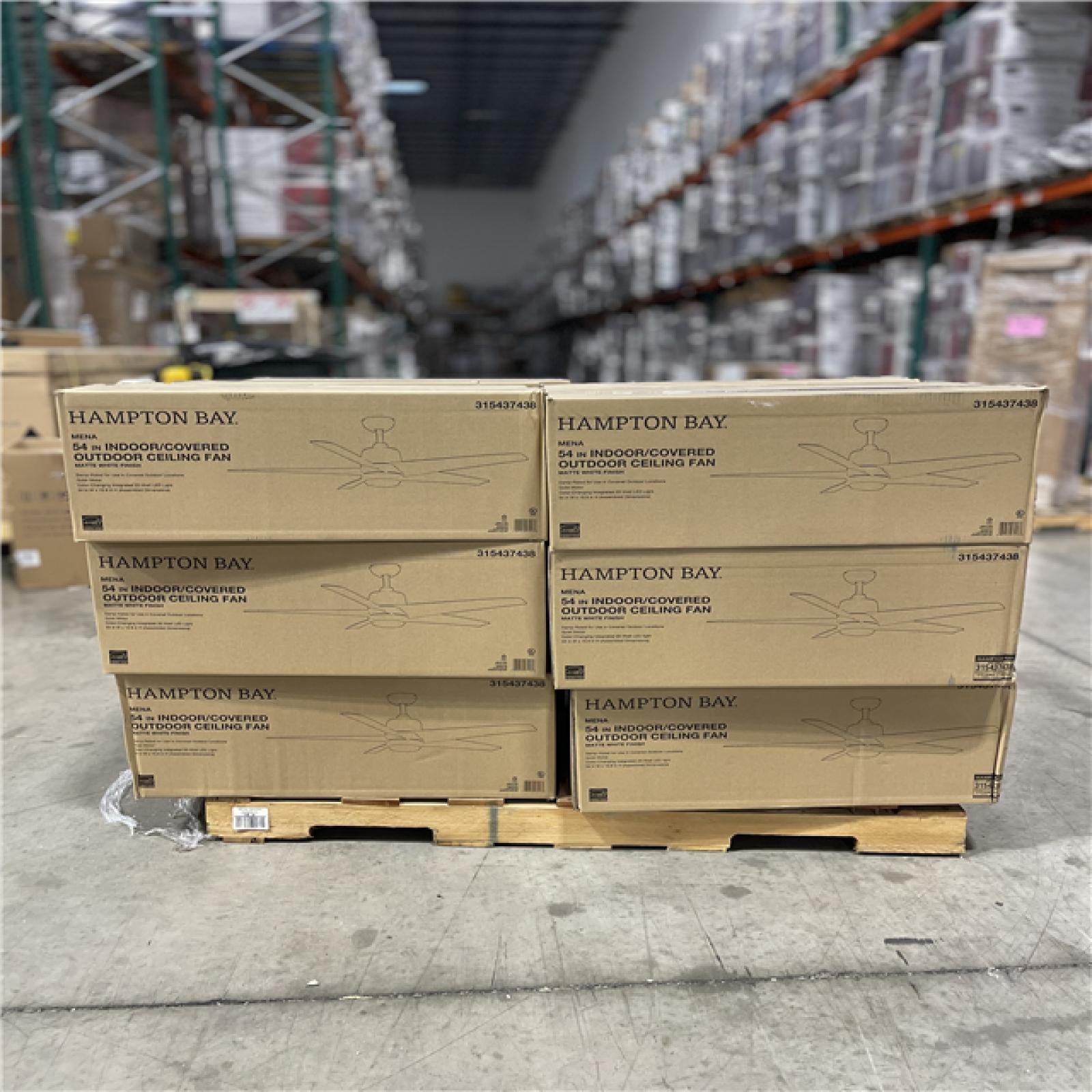 DALLAS LOCATION- Mena 54 in. White Color Changing Integrated LED Indoor/Outdoor Matte White Ceiling Fan PALLET (23 UNITS)