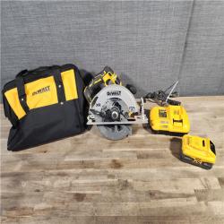 HOUSTON LOCATION - AS-IS DEWALT 20V MAX Lithium-Ion 7-1/4 in. Cordless Circular Saw Kit with 8.0 Ah Battery, Charger and Kit Bag