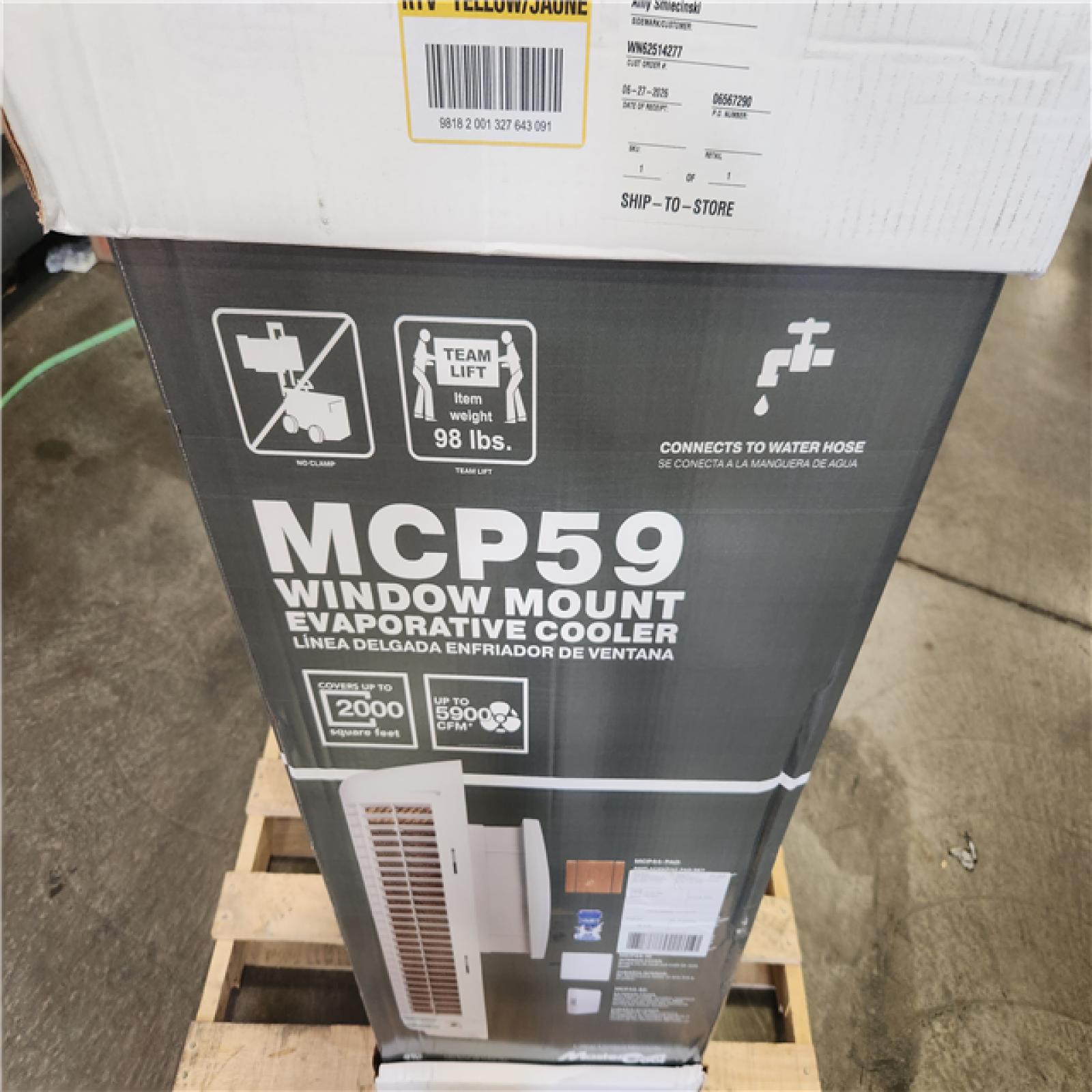 Phoenix LIKE NEW MasterCool 5900 CFM 115-Volt 3-Speed Slim Profile Window Evaporative Cooler for 2000 sq. ft.