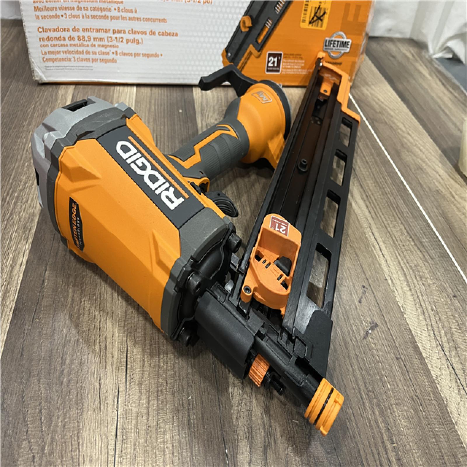 AS-IS Ridgid 21-Degree 3-1/2 in. Round Head Framing Nailer