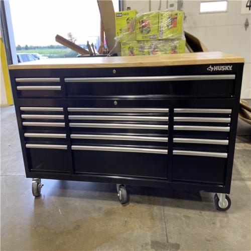 DALLAS LOCATION - Husky Tool Storage 72 in. W Standard Duty Gloss Black Mobile Workbench Tool Chest