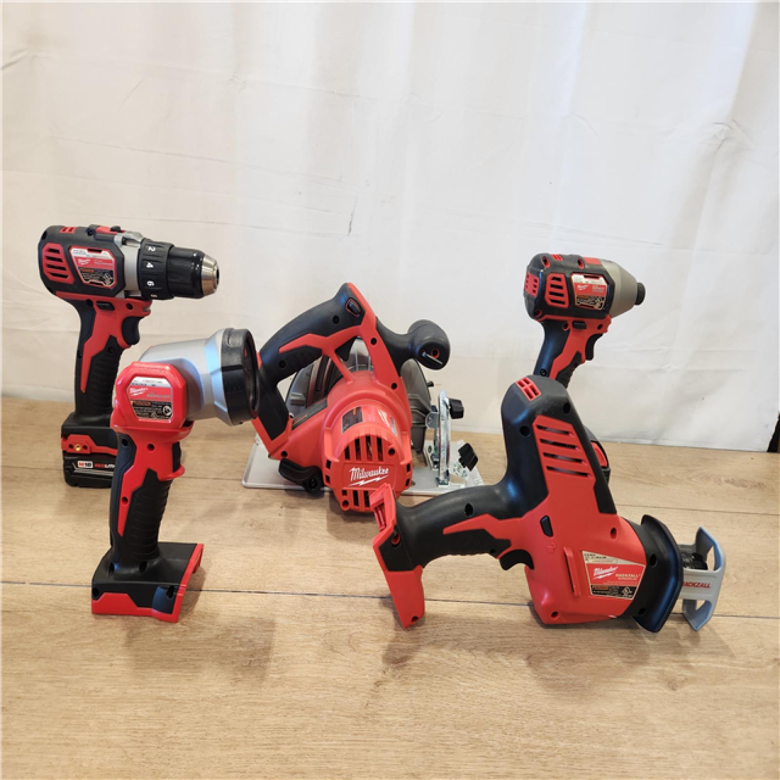 AS-IS- Milwaukee M18 18V Lithium-Ion Cordless 5 Tool Combo Kit
