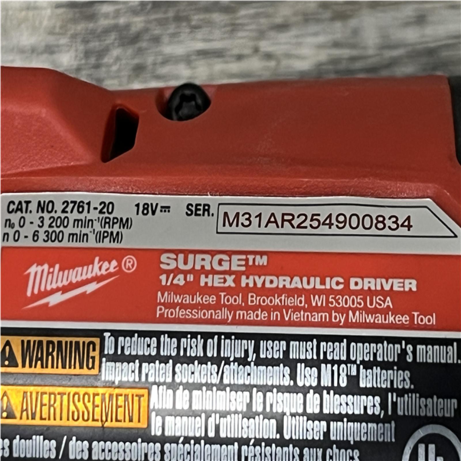 AS-IS Milwaukee FUEL SURGE 18V Lithium-Ion Brushless Cordless 1/4 in. Hex Impact Driver (Tool-Only)