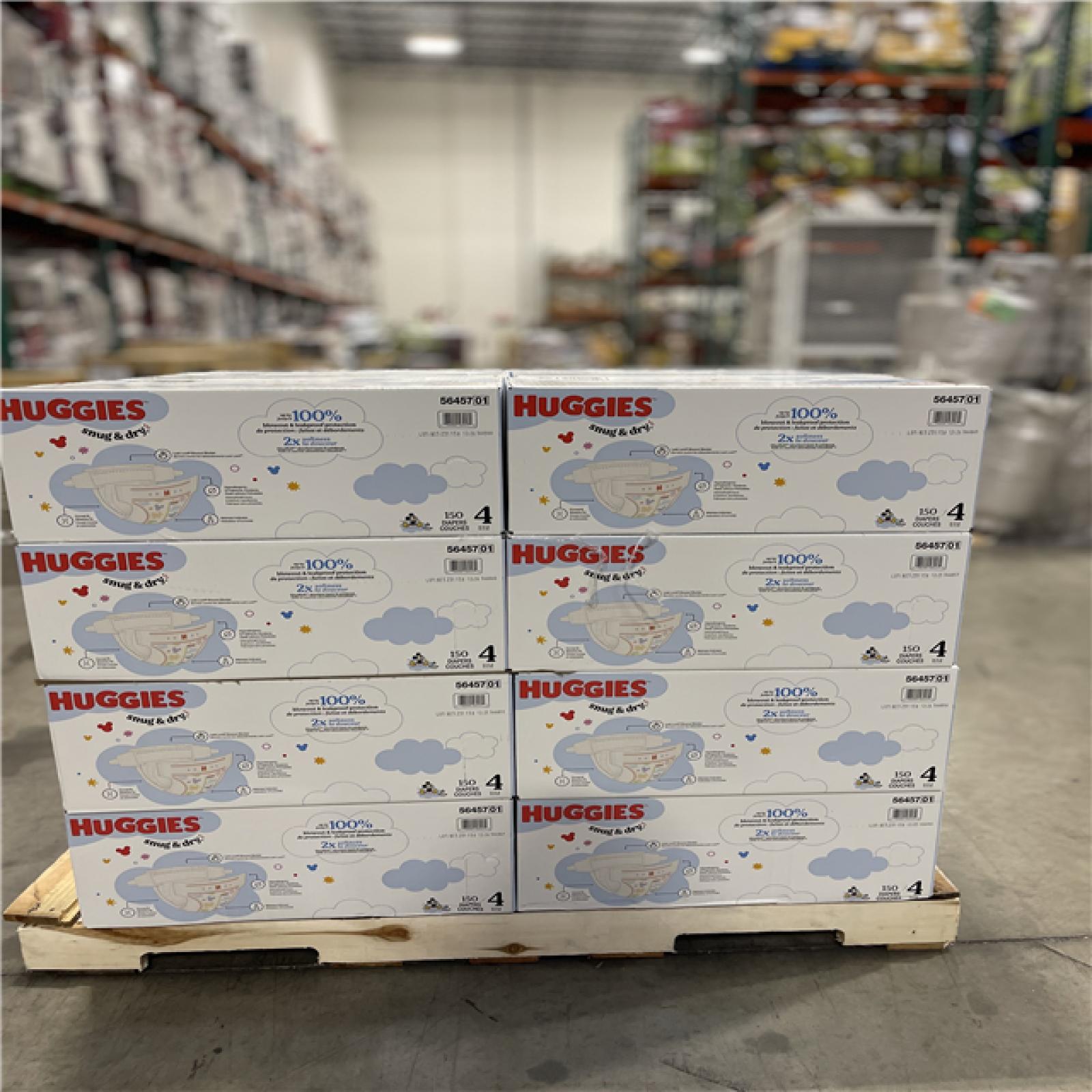 DALLAS LOCATION- NEW!- Huggies 150 Count Size 4 Snug & Dry Baby Diapers (24 UNITS)