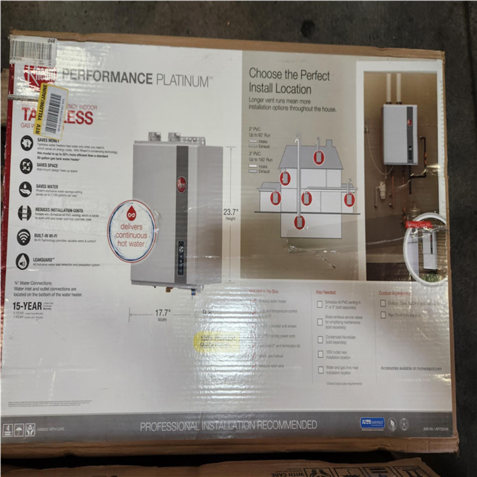 Phoenix NEW Rheem Performance Plus 9.5 GPM Smart Non-Condensing Indoor Natural Gas Tankless Water Heater