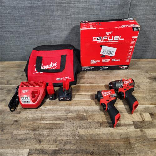 HOUSTON LOCATION - AS-IS (APPEARS LIKE NEW) Milwaukee 3497-22 12V Brushless Hammer Drill and Impact Driver Combo Kit