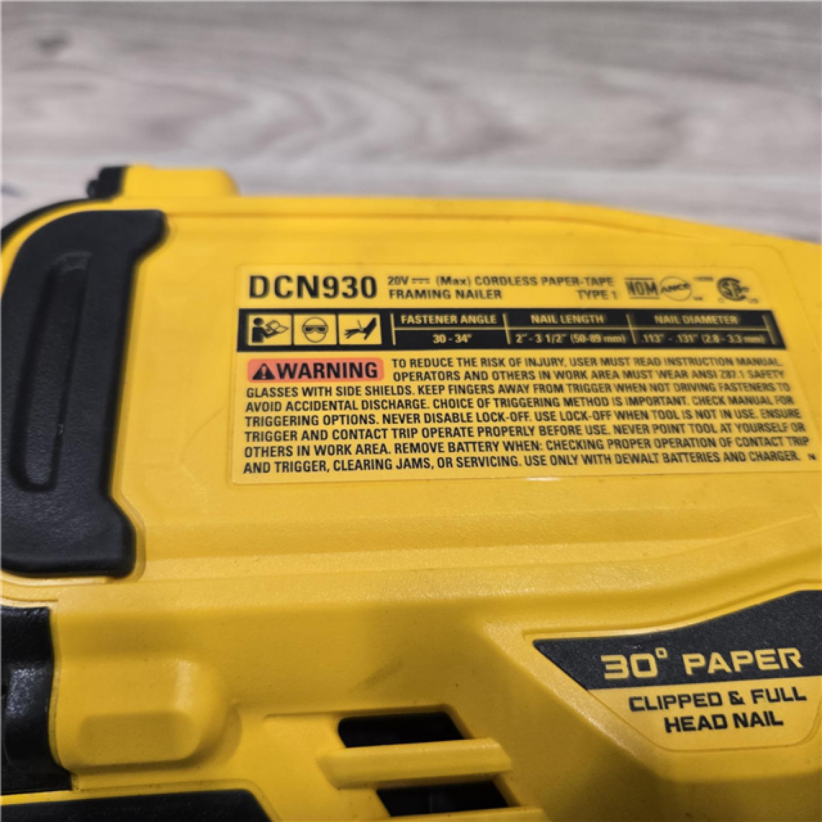 AS-IS DEWALT 20V 30 Degree Cordless Framing Nailer (Tool-Only)