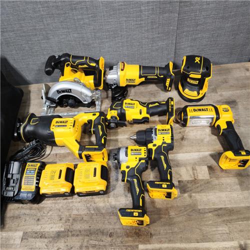 HOUSTON LOCATION - AS-IS (APPEARS LIKE NEW) DEWALT 8 TOOL COMBO KIT W/ (2) BATTERY & CHARGER