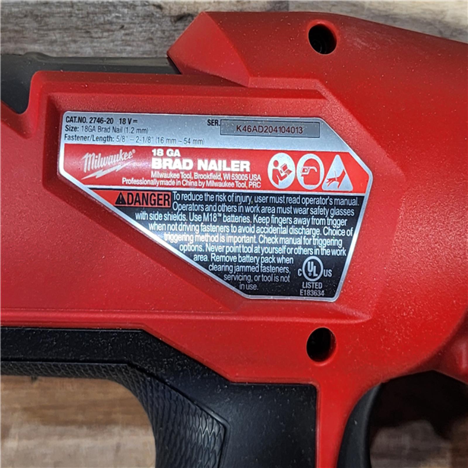 HOUSTON LOCATION - AS-IS Milwaukee  FUEL 18-Volt Lithium-Ion Brushless Cordless Gen II 18-Gauge Brad Nailer (Tool-Only)