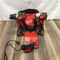 AS-IS Milwaukee 18V Lithium-Ion Cordless Drill Driver/Impact Driver Combo Kit