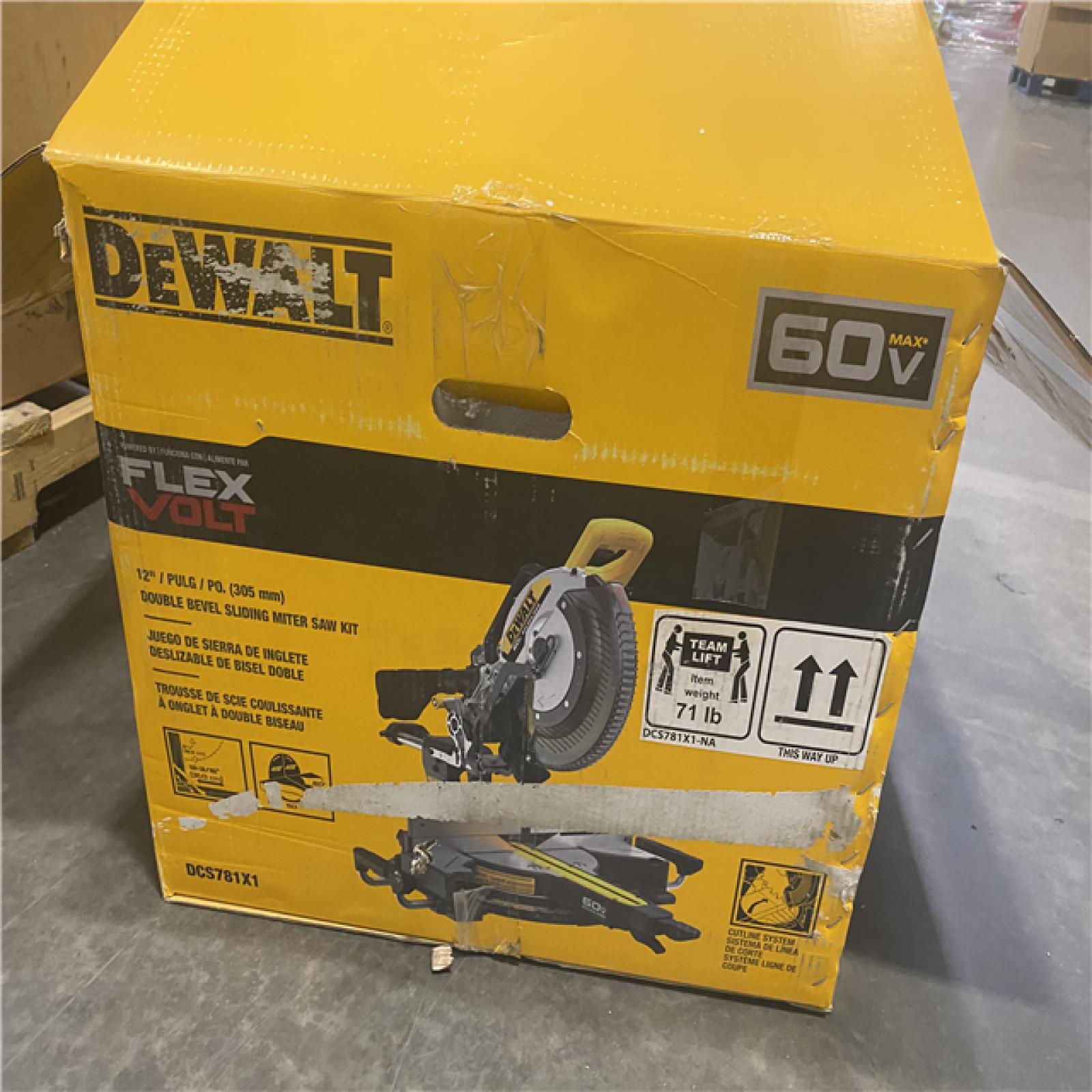 As-Is- DEWALT 60V Lithium-Ion 12 in. Cordless Sliding Miter Saw Kit with 9.0Ah Battery Pack