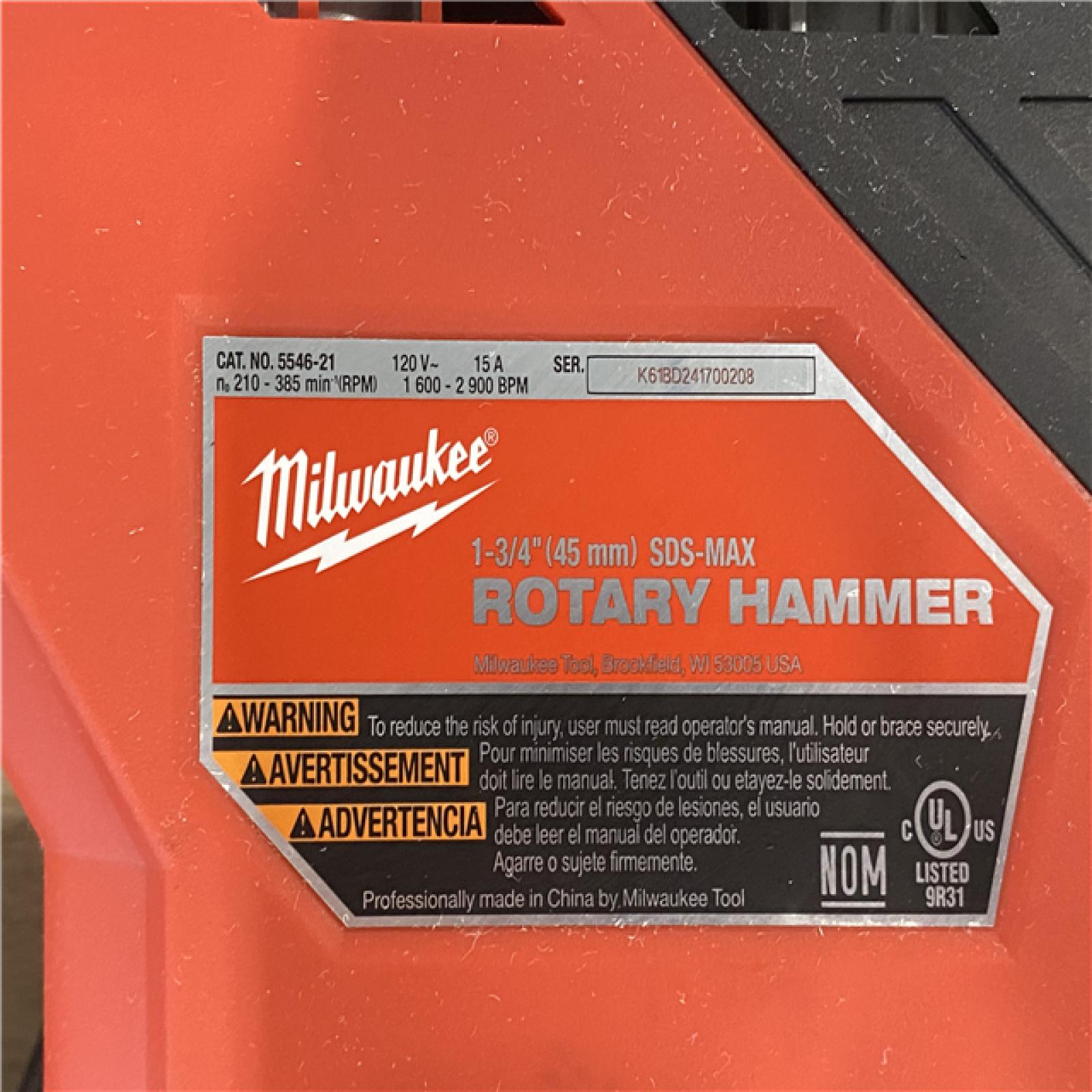 AS-IS Milwaukee 15 Amp 1-3/4 in. SDS-MAX Corded Combination Hammer with E-Clutch