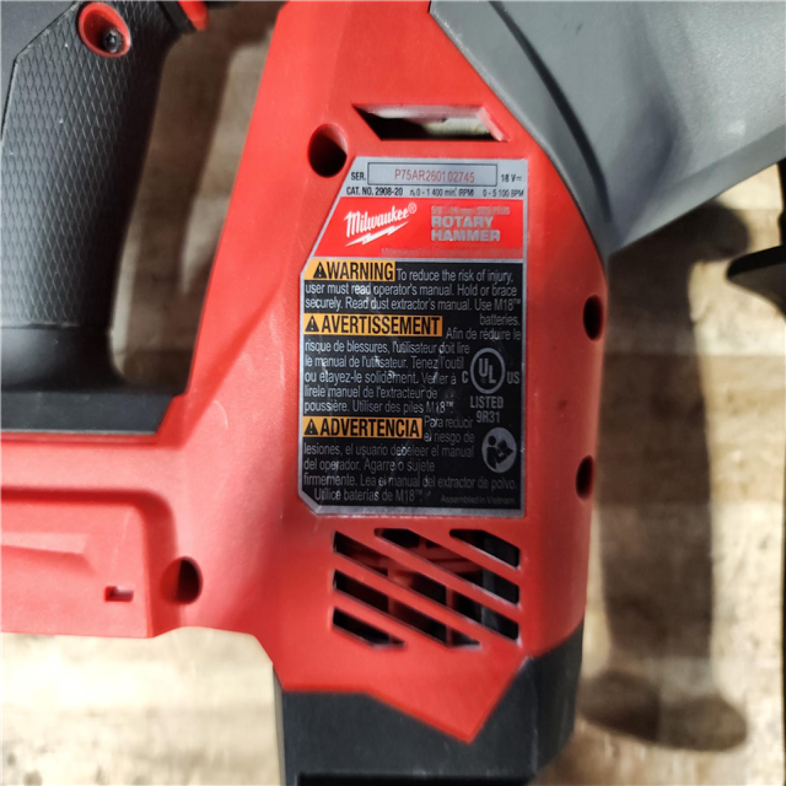 HOUSTON LOCATION - AS - IS Milwaukee FUEL 18V Lithium-Ion Brushless Cordless 5/8 in. SDS-Plus Rotary Hammer (Tool-Only)