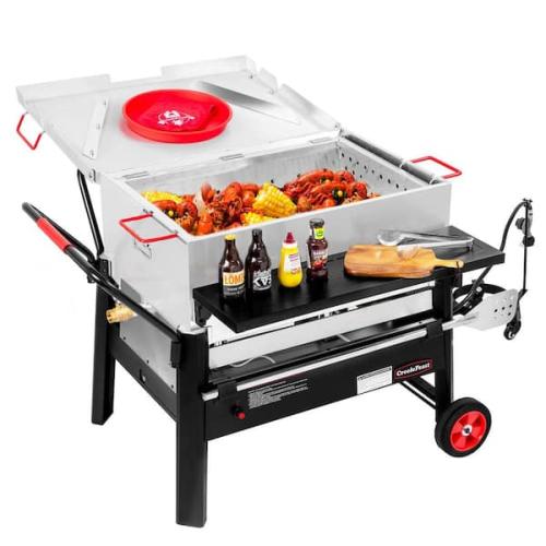 Phoenix NEW CreoleFeast 150 Qt. Double Sack Crawfish Boiler Outdoor Stove Propane Gas Grill Cooker in Black