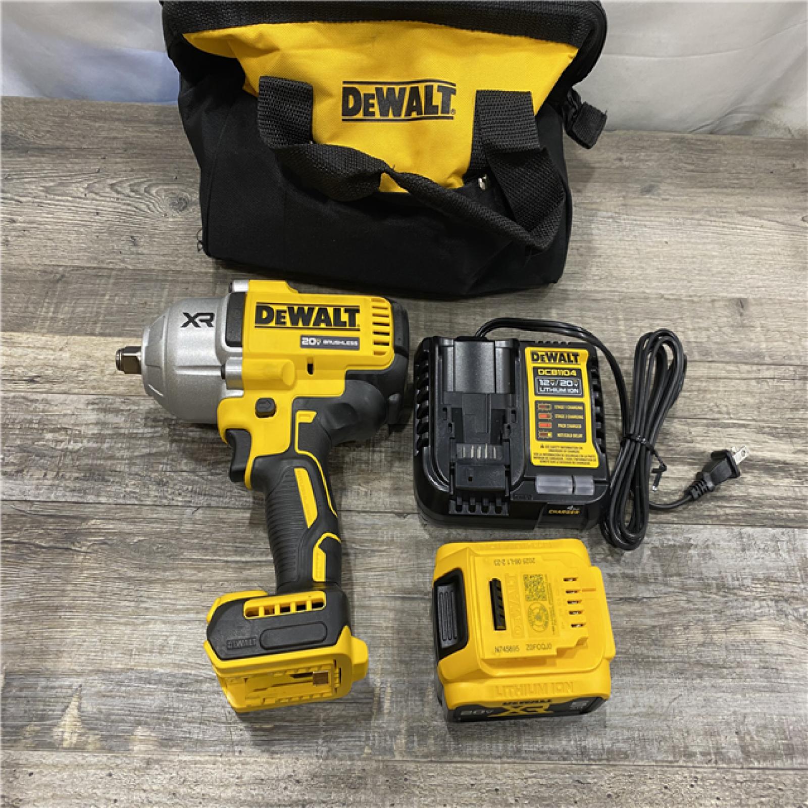 AS-IS DEWALT 20V MAX Lithium-Ion Cordless 1/2 in. Impact Wrench Kit