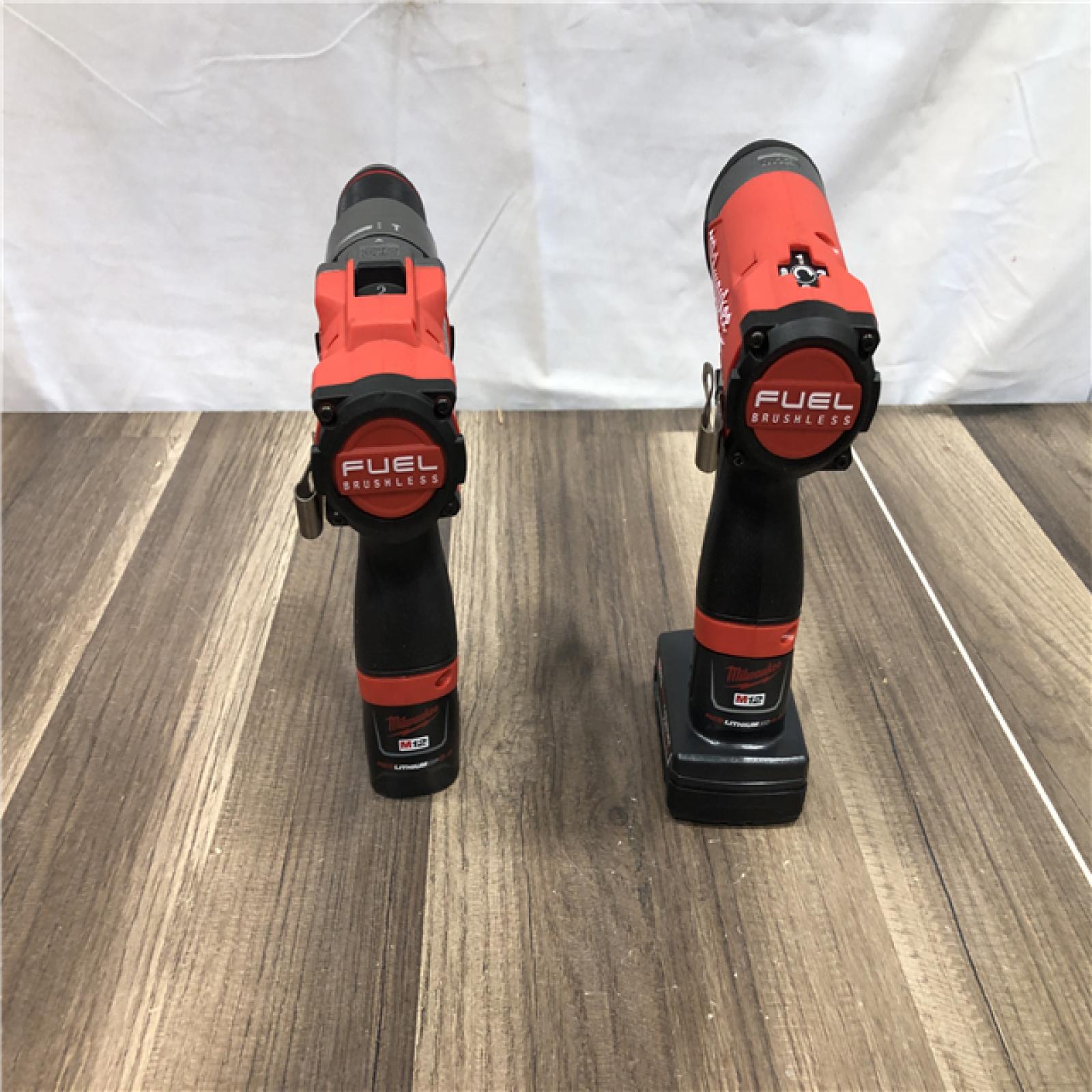 AS-IS Milwaukee FUEL 12-Volt Lithium-Ion Brushless Cordless Hammer Drill and Impact Driver Combo Kit