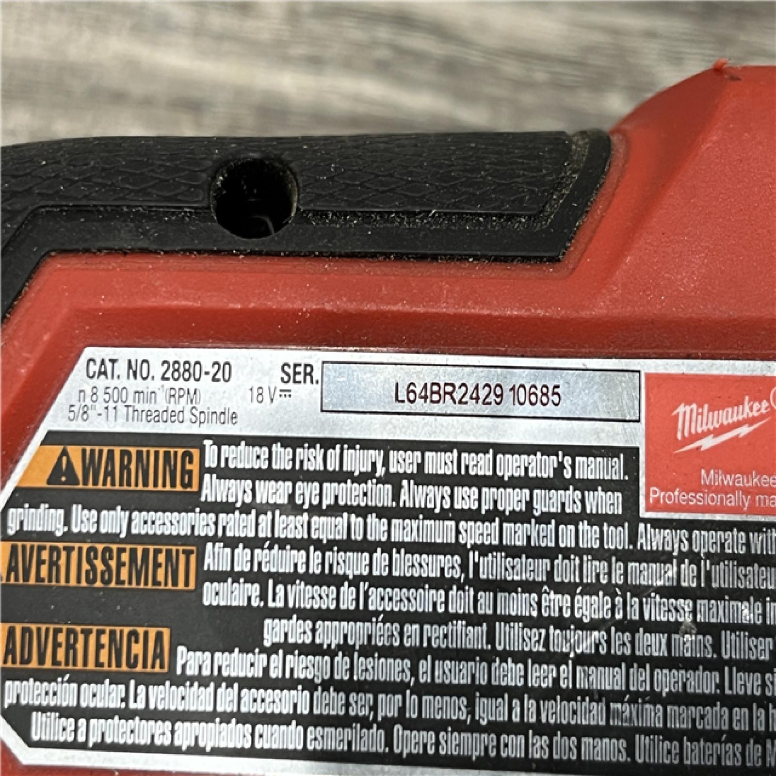 AS-IS Milwaukee FUEL 18V Lithium-Ion Brushless Cordless 4-1/2 in./5 in. Grinder w/Paddle Switch (Tool-Only)