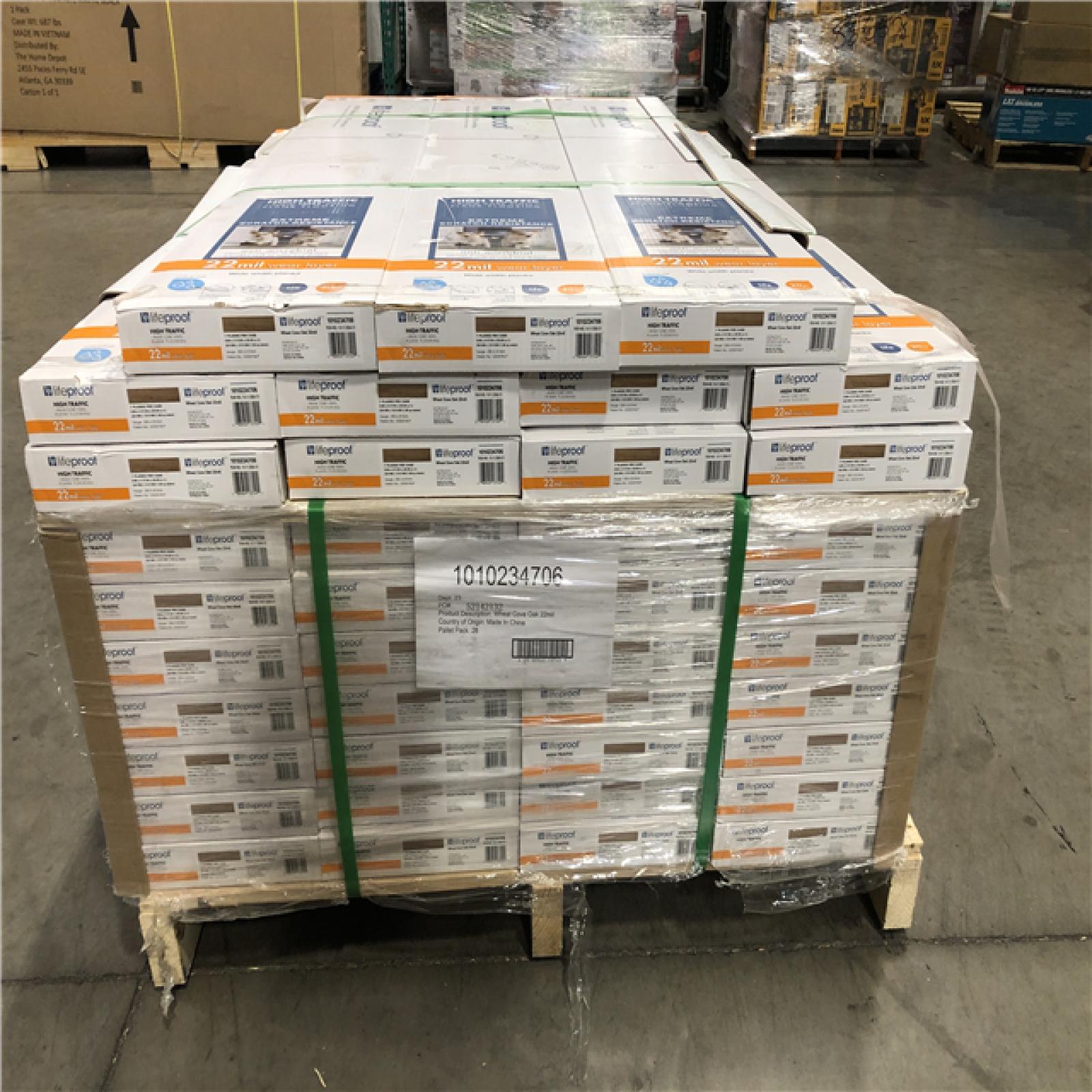 DALLAS LOCATION - Lifeproof Wheat Cove Oak 22 MIL x 8.7 in. W x 48 in. L Click Lock Waterproof Luxury Vinyl Plank Flooring PALLET- ( 39 CASES)