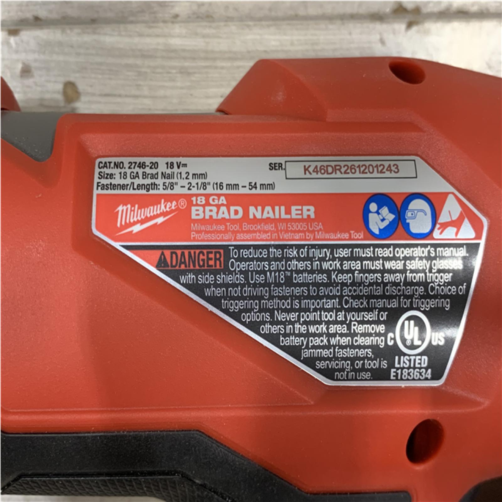 AS-IS Milwaukee FUEL 18-Volt Lithium-Ion Brushless Cordless Gen II 18-Gauge Brad Nailer (Tool-Only)
