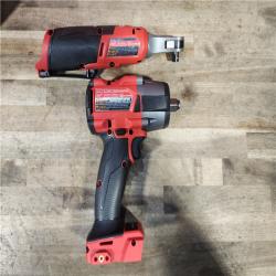 HOUSTON LOCATION - AS-IS (APPEARS LIKE NEW) M18 FUEL 18V Cordless Mid Torque 1/2 in. Impact Wrench W/ M12 FUEL 3/8 in. Ratchet & Battery/Charger Combo Kit