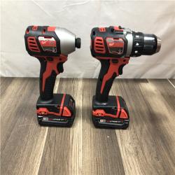 AS-IS Milwaukee M18 18V Lithium-Ion Cordless Drill Driver/Impact Driver Combo Kit
