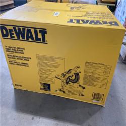 AS-IS -  DEWALT 15 Amp Corded 12 in. Double Bevel Sliding Compound Miter Saw with XPS technology  Blade Wrench and Material Clamp