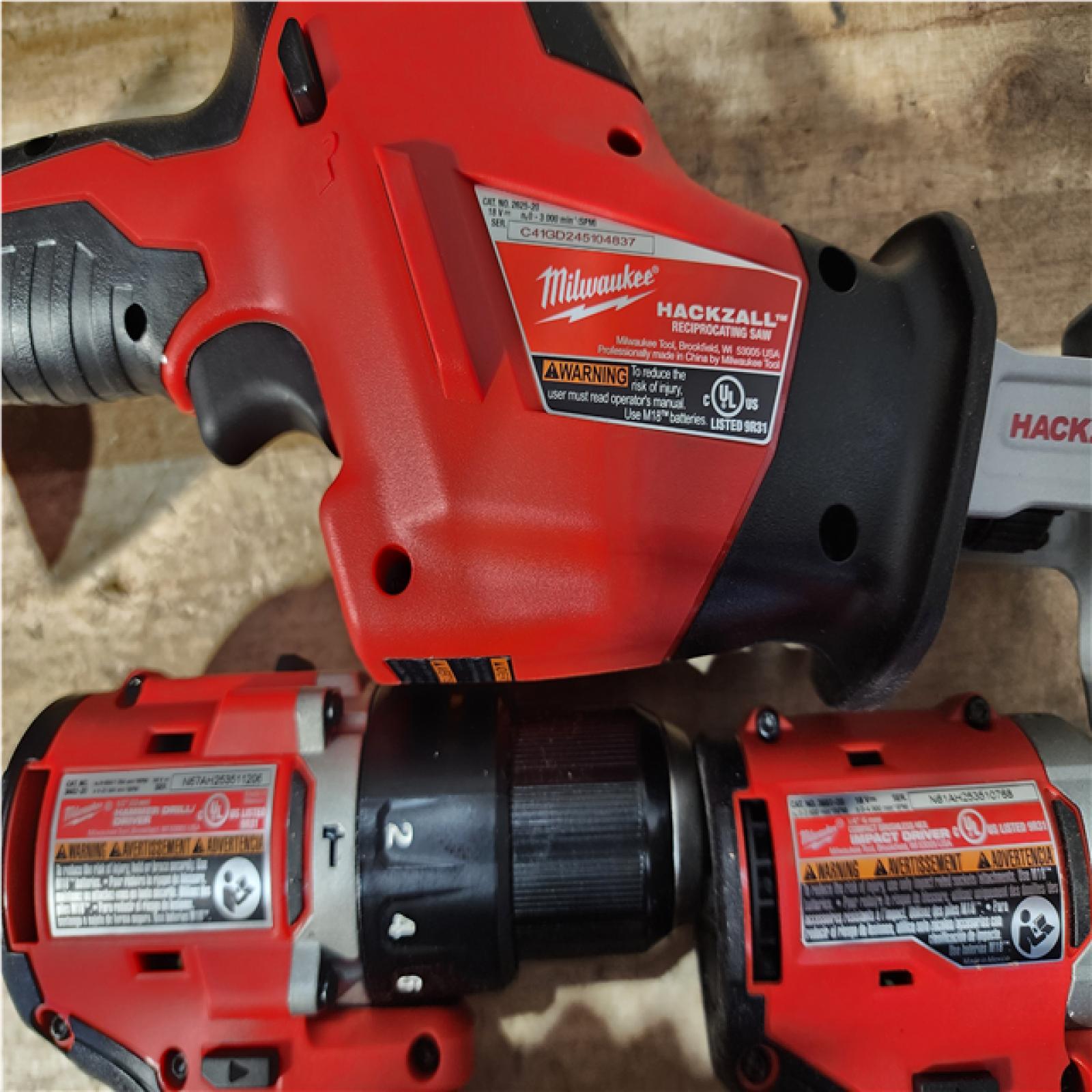 Houston Location AS-IS Milwaukee 18-Volt Lithium-Ion Brushless Cordless (4-Tool) Combo Kit