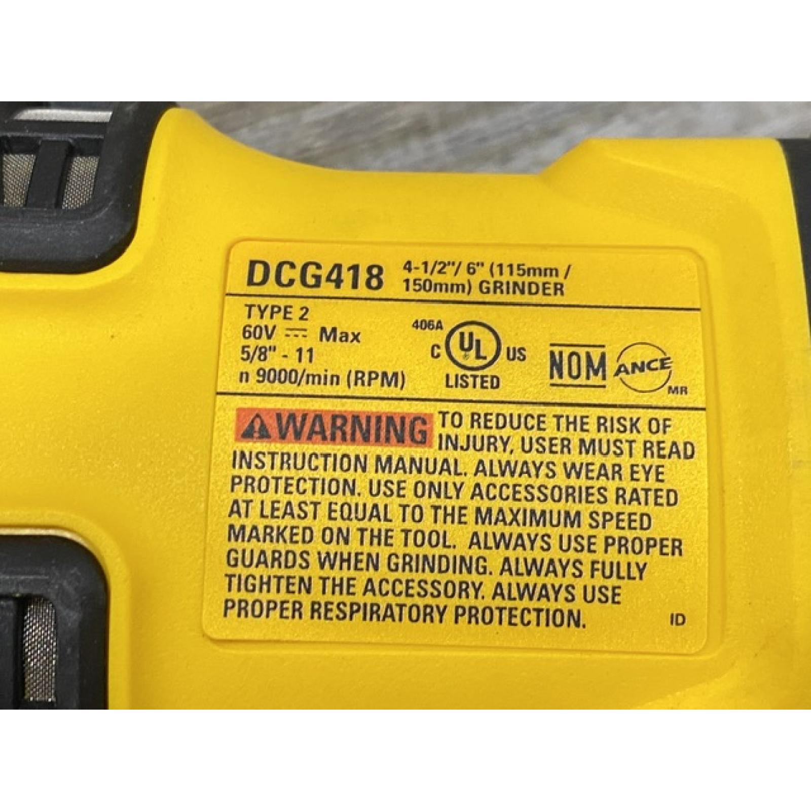 AS-IS DEWALT FLEXVOLT 60V MAX Cordless Brushless 4.5 in. to 6 in. Small Angle Grinder (Tool Only)