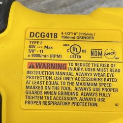 AS-IS DEWALT FLEXVOLT 60V MAX Cordless Brushless 4.5 in. to 6 in. Small Angle Grinder (Tool Only)