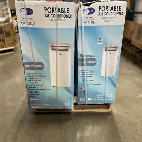 DALLAS LOCATION - Whynter 10,300 BTU (14,000 BTU ASHRAE) Portable Air Conditioner Cools 500 Sq. Ft. with Dehumidifier, Remote, and Filter in White PALLET -(5 UNITS)