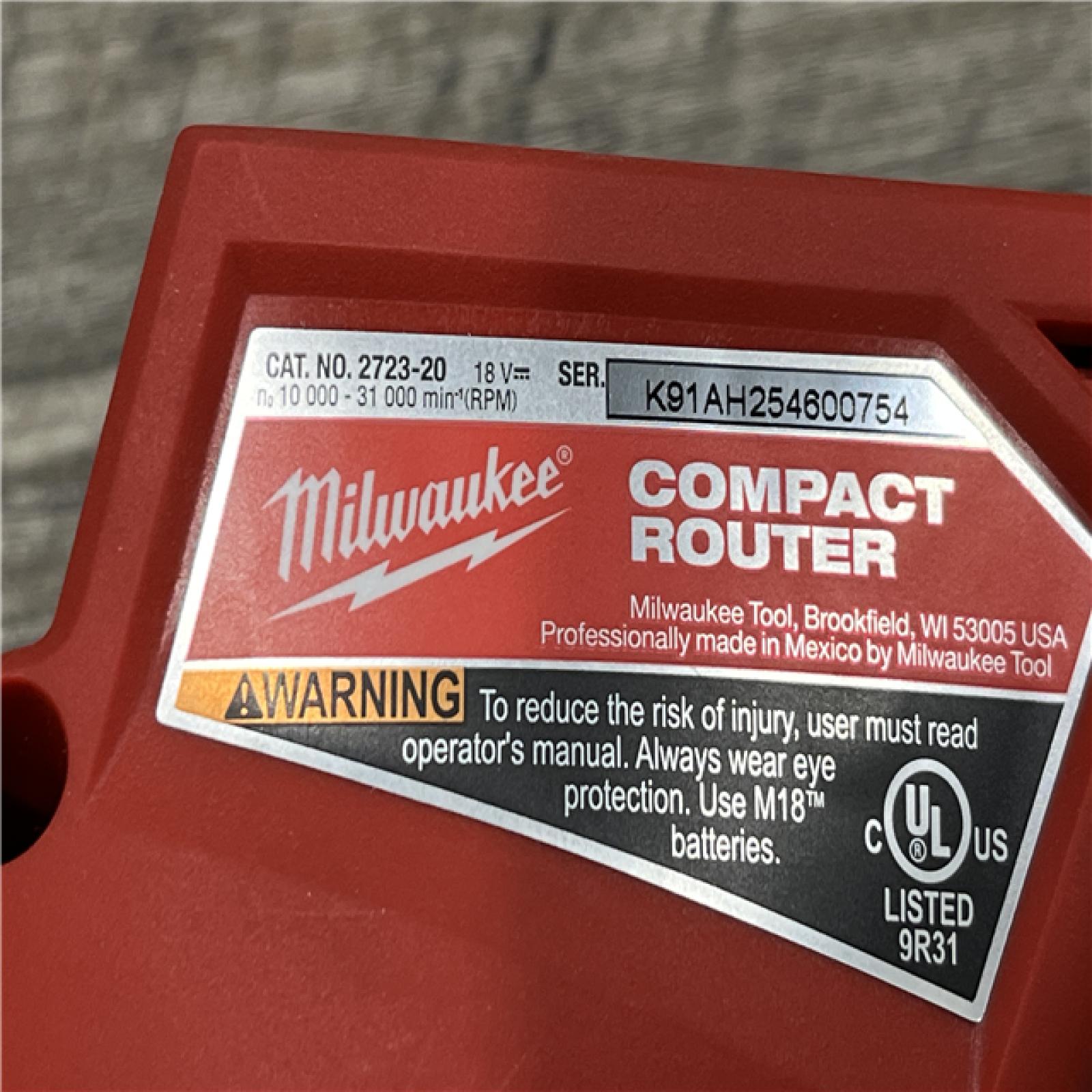 AS-IS Milwaukee FUEL 18V Lithium-Ion Brushless Cordless Compact Router (Tool-Only)